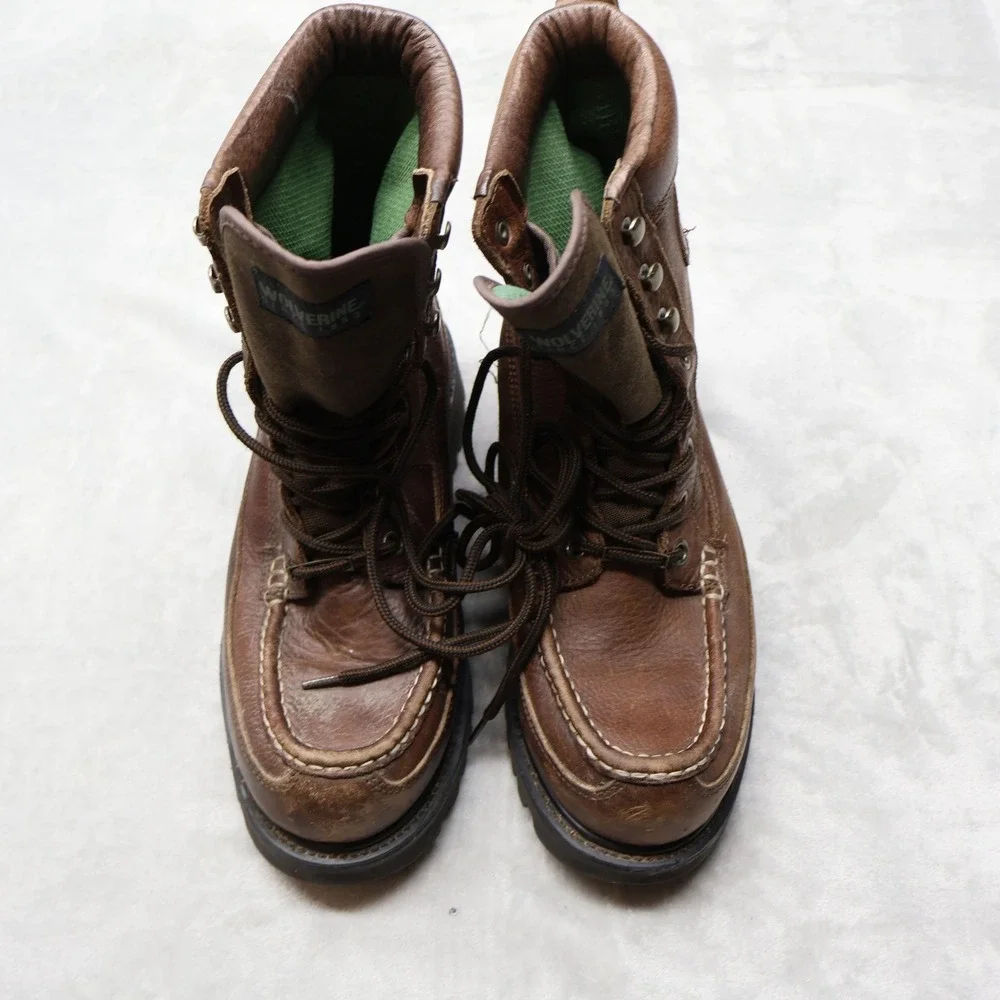 Wolverine Mens 11 Boots Brown Gore-Tex Moc Toe Lug Sole Work Logger Waterproof
